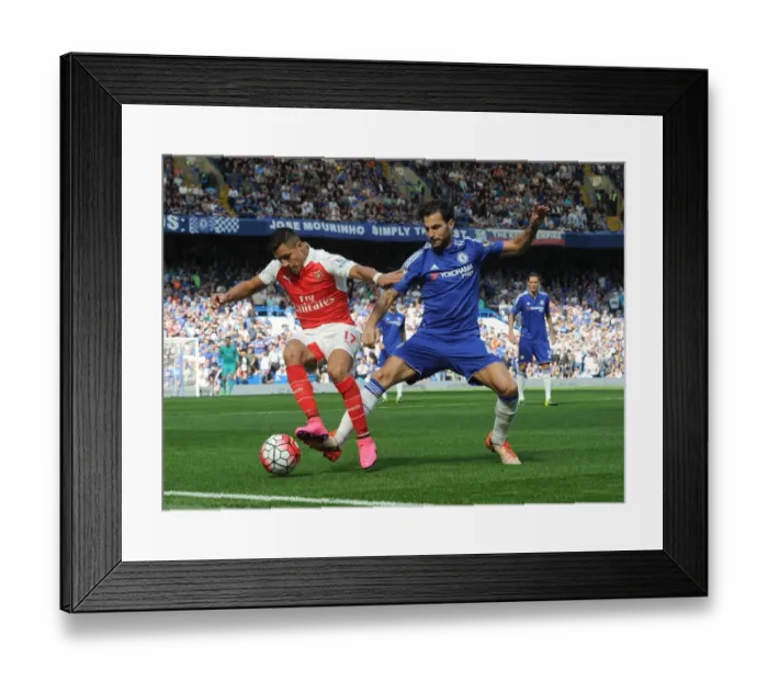 Framed Print : Clash of the Former Gunners: Sanchez vs. Fabregas, Chelsea vs. Arsenal, Premier League 2015-16 Framed Print : Clash of the Former Gunners: Sanchez vs. Fabregas, Chelsea vs. Arsenal, Premier League 2015-16