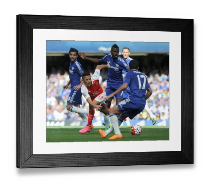 Framed Print : Clash of Titans: Sanchez vs. Ramires & Pedro - Chelsea vs. Arsenal, Premier League 2015-16: A Battle of Stars Framed Print : Clash of Titans: Sanchez vs. Ramires & Pedro - Chelsea vs. Arsenal, Premier League 2015-16: A Battle of Stars