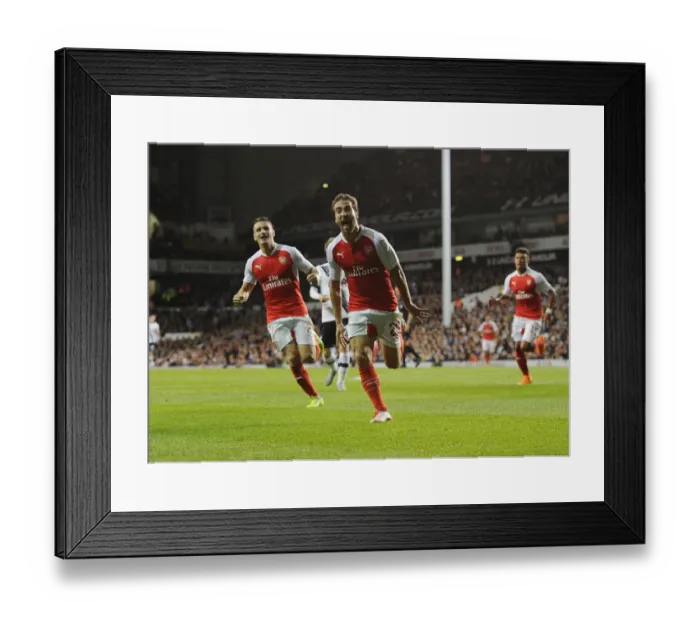 Framed Print : Mathieu Flamini Scores the Decisive Goal: Arsenal Triumphs over Tottenham in Capital One Cup 2015 / 16