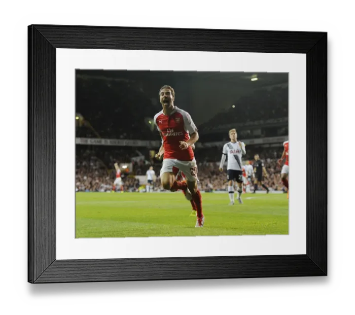 Framed Print : Flamini Scores the Decisive Goal: Arsenal Defeats Tottenham in Capital One Cup Showdown