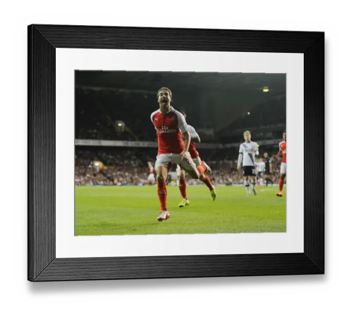 Framed Print : Flamini Scores the Decisive Goal: Arsenal Beats Tottenham in Capital One Cup Showdown