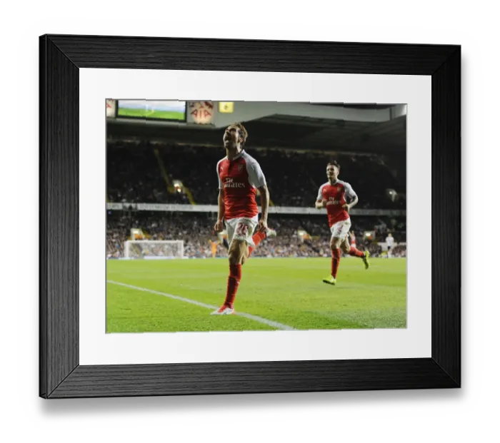 Framed Print : Mathieu Flamini Scores the Decisive Goal: Arsenal's Triumph over Tottenham Hotspur in the 2015 / 16 Capital One Cup Clash
