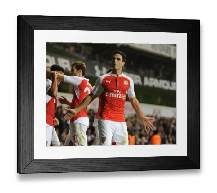 Framed Print : Arsenal Celebrate Second Goal Against Tottenham in Epic Capital One Cup Clash Framed Print : Arsenal Celebrate Second Goal Against Tottenham in Epic Capital One Cup Clash