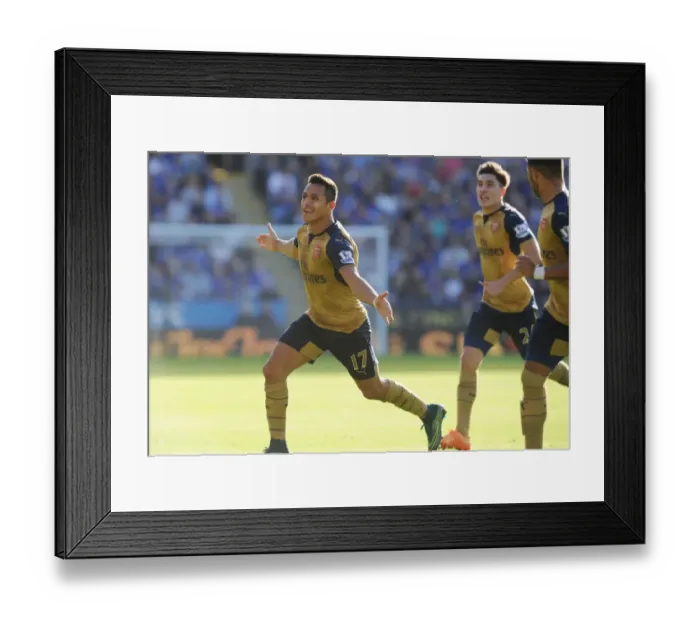 Framed Print : Alexis Sanchez's Brace: Arsenal's Triumph Over Leicester City in the 2015 / 16 Premier League