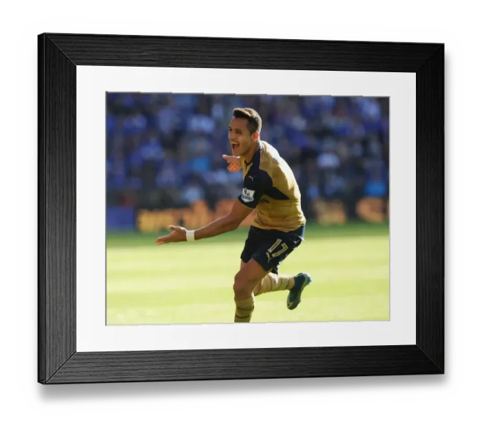 Framed Print : Alexis Sanchez's Four-Goal Blitz: Arsenal's Dominant Performance Against Leicester City (2015 / 16)