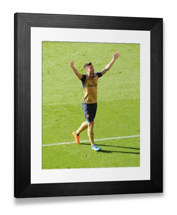 Framed Print : Five-Goal Frenzy: Olivier Giroud's Epic Performance against Leicester City, Premier League 2015 / 16 - Olivier Giroud's Hat-Trick and Two More Goals vs Leicester City Framed Print : Five-Goal Frenzy: Olivier Giroud's Epic Performance against Leicester City, Premier League 2015 / 16 - Olivier Giroud's Hat-Trick and Two More Goals vs Leicester City
