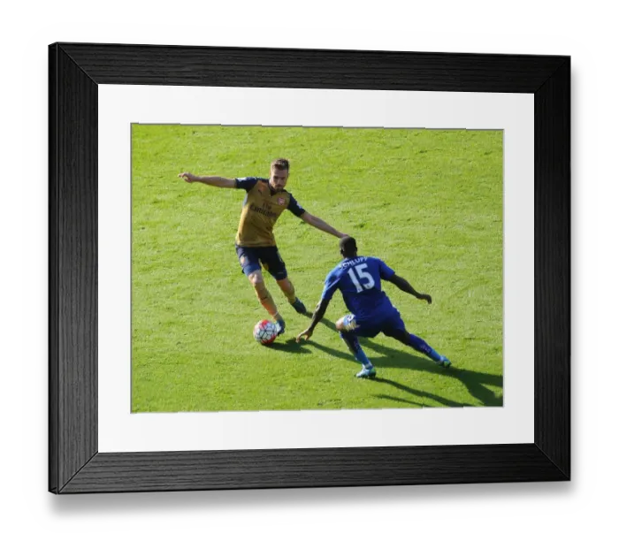 Framed Print : Ramsey vs Schlupp: A Premier League Showdown at Leicester City, 2015 / 16 Framed Print : Ramsey vs Schlupp: A Premier League Showdown at Leicester City, 2015 / 16