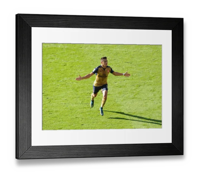 Framed Print : Alexis Sanchez's Hat-Trick: Arsenal's Victory Over Leicester City, Premier League 2015 / 16