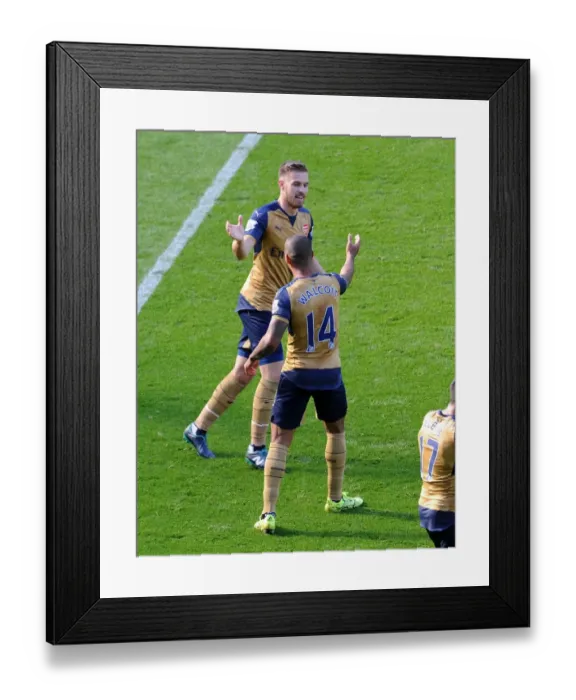 Framed Print : Theo Walcott and Aaron Ramsey's Unforgettable Goal Celebration: Leicester City vs. Arsenal (2015 / 16) Framed Print : Theo Walcott and Aaron Ramsey's Unforgettable Goal Celebration: Leicester City vs. Arsenal (2015 / 16)
