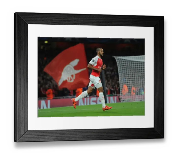 Framed Print : Theo Walcott's Thriller: Arsenal's Champion Goal vs Olympiacos, 2015 Framed Print : Theo Walcott's Thriller: Arsenal's Champion Goal vs Olympiacos, 2015