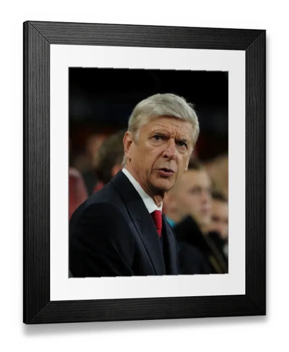 Framed Print : Arsene Wenger: Arsenal Manager Ahead of Champions League Showdown Against Olympiacos (2015)