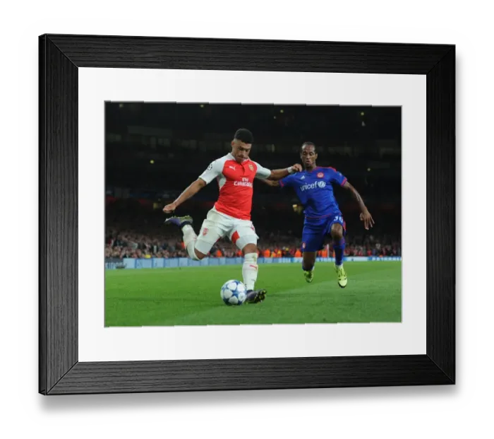 Framed Print : Oxlade-Chamberlain vs. Salino: A Champions League Showdown Framed Print : Oxlade-Chamberlain vs. Salino: A Champions League Showdown
