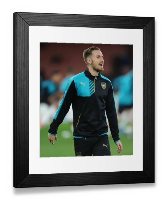 Framed Print : Arsenal's Aaron Ramsey Gears Up for Arsenal FC vs Olympiacos FC - UEFA Champions League (2015 / 16) Framed Print : Arsenal's Aaron Ramsey Gears Up for Arsenal FC vs Olympiacos FC - UEFA Champions League (2015 / 16)
