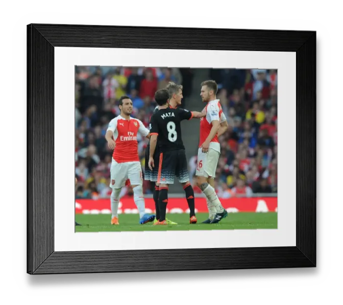 Framed Print : Clash of Midfield Titans: Ramsey vs. Schweinsteiger - Arsenal vs. Manchester United, Premier League 2015 / 16 Framed Print : Clash of Midfield Titans: Ramsey vs. Schweinsteiger - Arsenal vs. Manchester United, Premier League 2015 / 16
