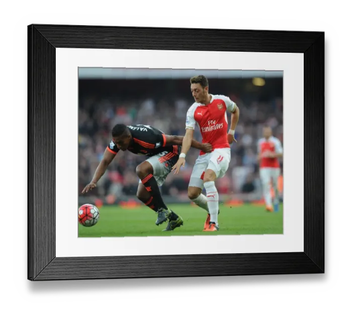 Framed Print : Clash of Titans: Ozil vs Valencia - Arsenal vs Manchester United, Premier League 2015 / 16