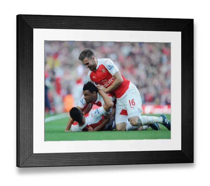 Framed Print : Alexis Sanchez Scores Hat-trick: Arsenal's Triumph Over Manchester United (2015 / 16)