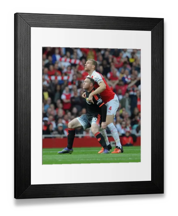 Framed Print : Per Mertesacker (Arsenal) Wayne Rooney (Man Utd)