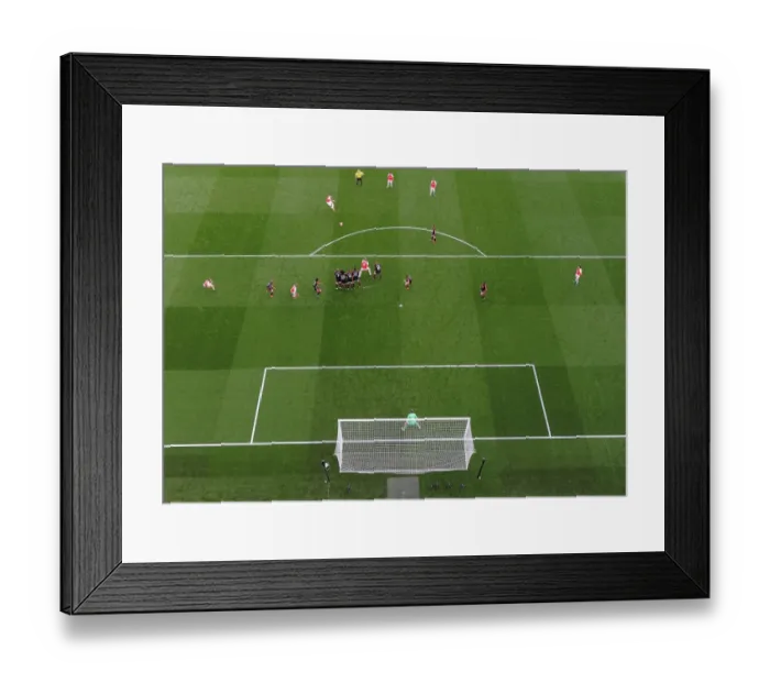Framed Print : Mesut Ozil (Arsenal) free kick. Arsenal 3: 0 Manchester United. Barclays Premier League Framed Print : Mesut Ozil (Arsenal) free kick. Arsenal 3: 0 Manchester United. Barclays Premier League