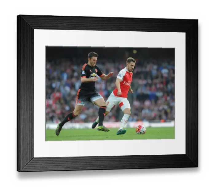 Framed Print : Ramsey vs Carrick: A Footballing Battle at the Emirates (2015 / 16)