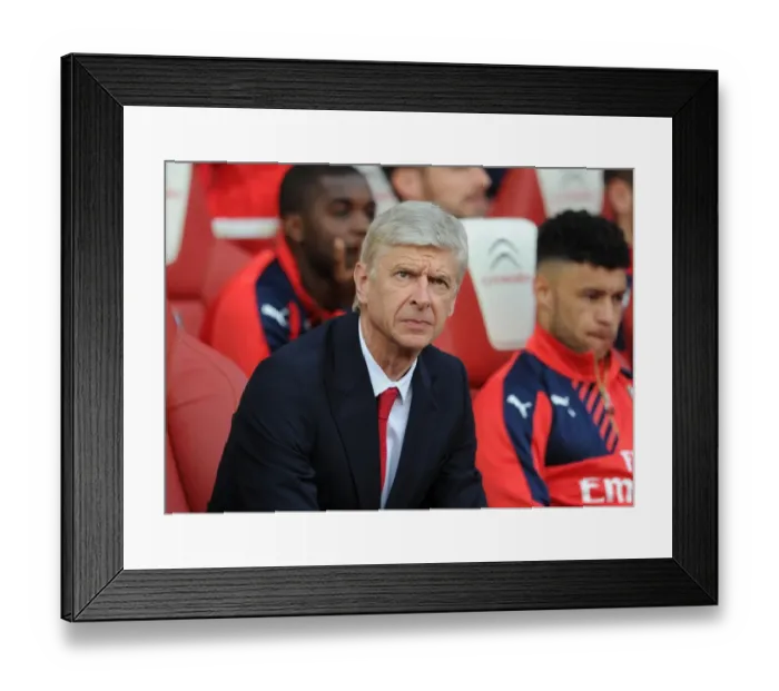 Framed Print : Arsene Wenger, Arsenal Manager: Pre-Match Focus vs Manchester United, Premier League 2015 / 16 Framed Print : Arsene Wenger, Arsenal Manager: Pre-Match Focus vs Manchester United, Premier League 2015 / 16