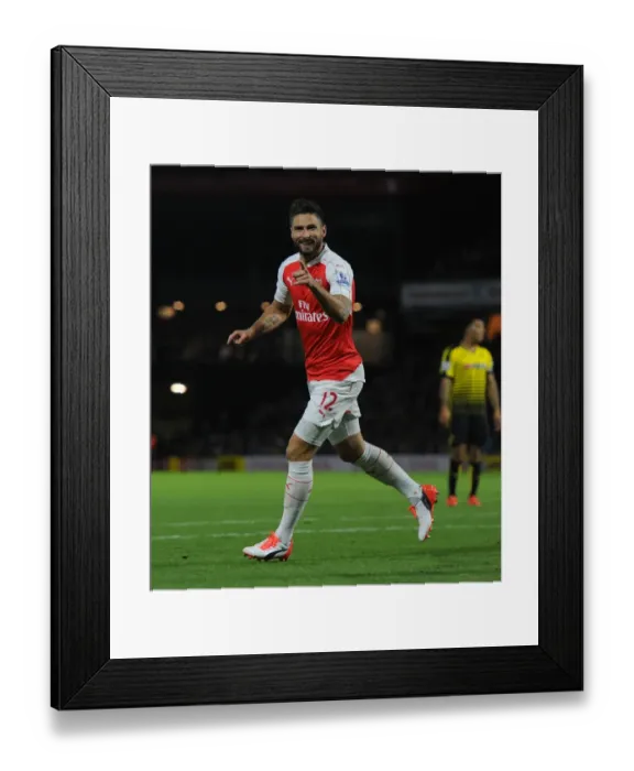 Framed Print : Olivier Giroud Scores His Second Goal: Arsenal's Victory at Watford, Premier League 2015 / 16 Framed Print : Olivier Giroud Scores His Second Goal: Arsenal's Victory at Watford, Premier League 2015 / 16