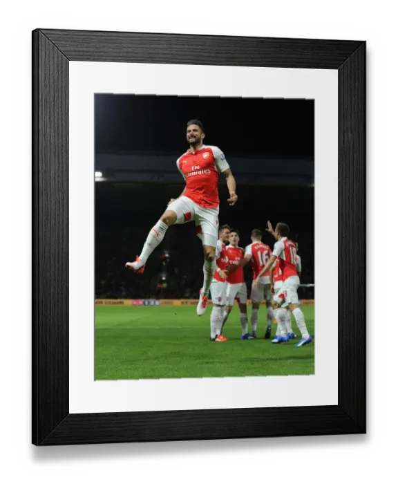 Framed Print : Olivier Giroud's Brace: Arsenal's Triumph over Watford in Premier League 2015 / 16