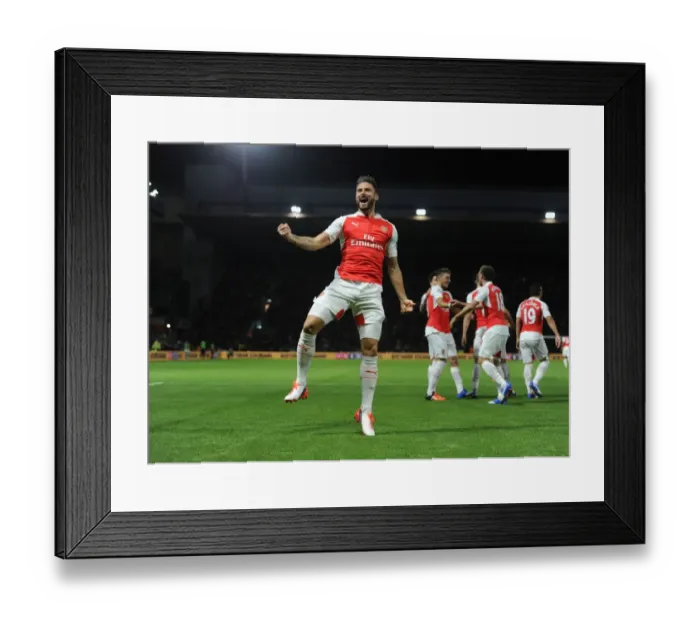 Framed Print : Olivier Giroud's Brace: Arsenal's Victory at Watford, Premier League 2015 / 16