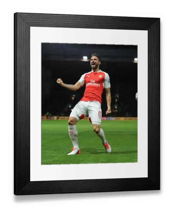 Framed Print : Olivier Giroud's Brace: Arsenal's Triumph over Watford (2015 / 16)