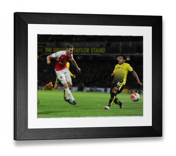 Framed Print : Aaron Ramsey Scores His Third Goal Against Watford in the 2015 / 16 Premier League Framed Print : Aaron Ramsey Scores His Third Goal Against Watford in the 2015 / 16 Premier League