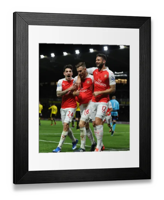 Framed Print : Aaron Ramsey's Hat-Trick: Arsenal's Triumph Over Watford in 2015 / 16 Premier League Framed Print : Aaron Ramsey's Hat-Trick: Arsenal's Triumph Over Watford in 2015 / 16 Premier League