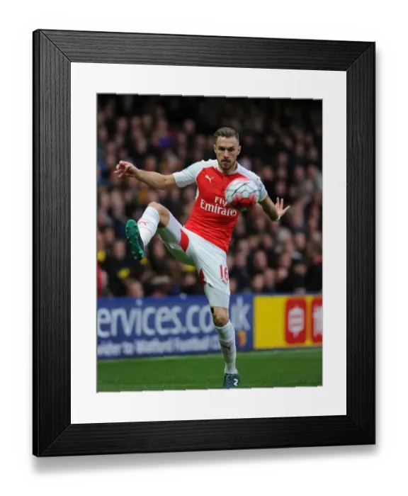 Framed Print : Arsenal's Aaron Ramsey in Action: Watford vs Arsenal (2015 / 16 Premier League)