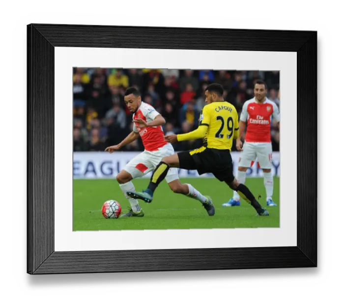 Framed Print : Coquelin Surges Past Capoue: Arsenal's Winning Moment vs. Watford, Premier League 2015 / 16