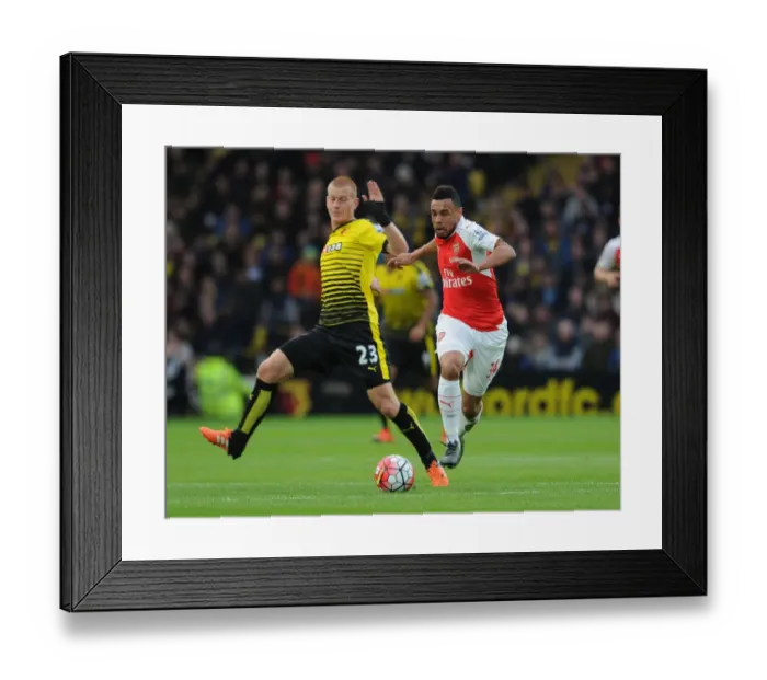 Framed Print : Coquelin vs Watson: A Premier League Showdown at Vicarage Road