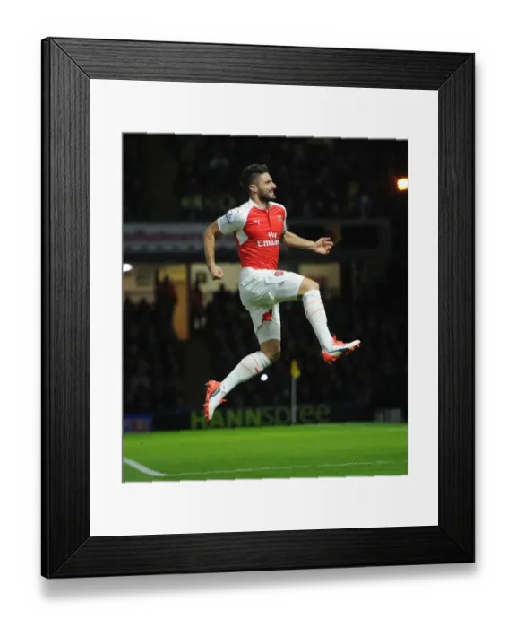 Framed Print : Olivier Giroud Scores Arsenal's Second Goal Against Watford (2015 / 16) Framed Print : Olivier Giroud Scores Arsenal's Second Goal Against Watford (2015 / 16)