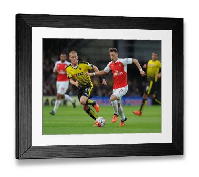 Framed Print : Mesut Ozil vs. Ben Watson: A Premier League Showdown - Arsenal vs. Watford (2015 / 16)
