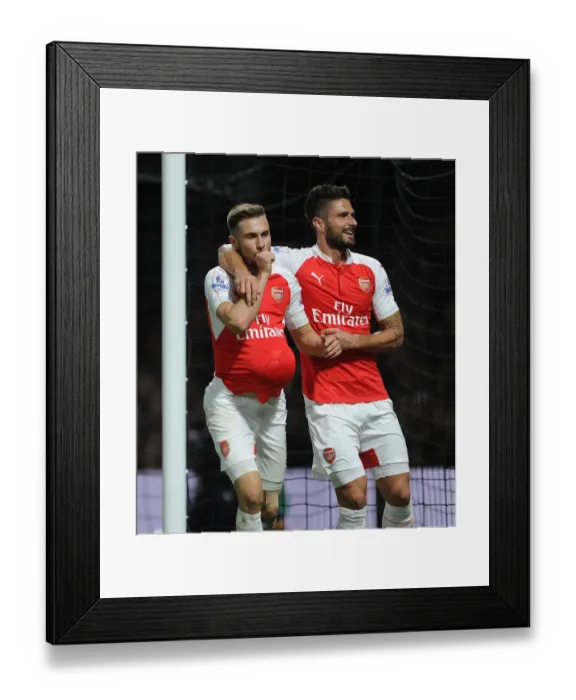 Framed Print : Arsenal's Triumph: Ramsey and Giroud Celebrate Goal Scoring Feats Against Watford (2015 / 16) Framed Print : Arsenal's Triumph: Ramsey and Giroud Celebrate Goal Scoring Feats Against Watford (2015 / 16)