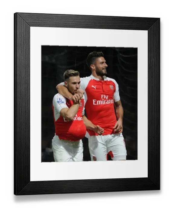 Framed Print : Arsenal's Triumph: Ramsey and Giroud Celebrate Goals Against Watford (2015 / 16) Framed Print : Arsenal's Triumph: Ramsey and Giroud Celebrate Goals Against Watford (2015 / 16)