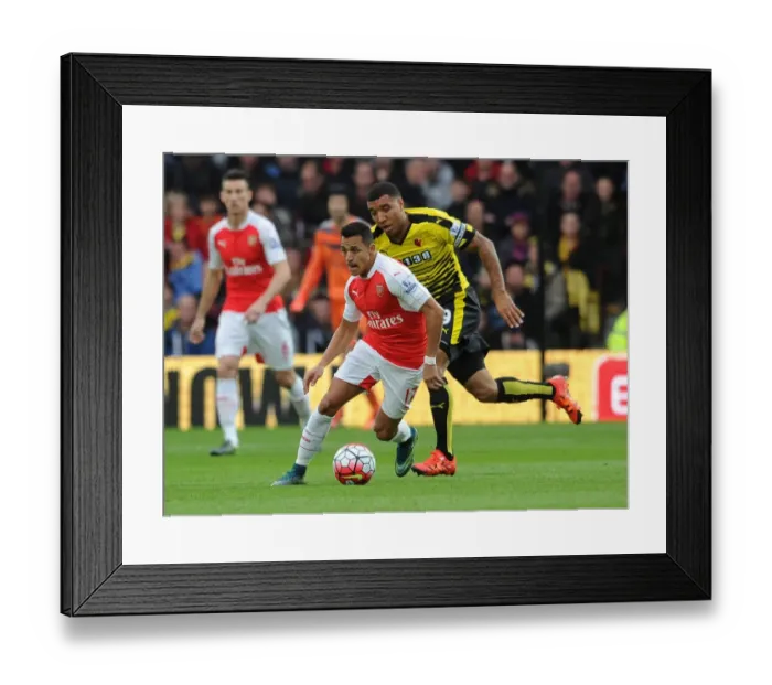 Framed Print : Clash of Titans: Sanchez vs. Deeney - Arsenal vs. Watford, Premier League 2015 / 16 Framed Print : Clash of Titans: Sanchez vs. Deeney - Arsenal vs. Watford, Premier League 2015 / 16