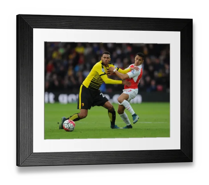 Framed Print : Clash at Vicarage Road: Sanchez Fouls by Capoue (Watford vs. Arsenal, 2015 / 16) - Alexis Sanchez Fouled by Etienne Capoue Framed Print : Clash at Vicarage Road: Sanchez Fouls by Capoue (Watford vs. Arsenal, 2015 / 16) - Alexis Sanchez Fouled by Etienne Capoue