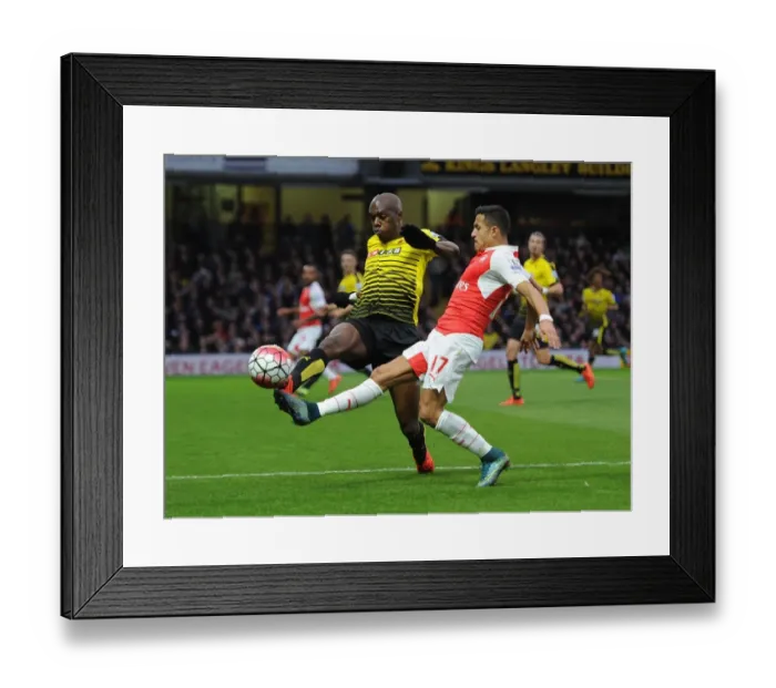 Framed Print : Sanchez vs. Nyom: A Premier League Battle at Vicarage Road