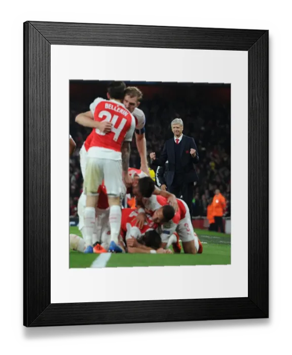 Framed Print : Arsenal's Champions League Victory: Wenger and Ozil Celebrate Second Goal vs Bayern Munich (2015) Framed Print : Arsenal's Champions League Victory: Wenger and Ozil Celebrate Second Goal vs Bayern Munich (2015)