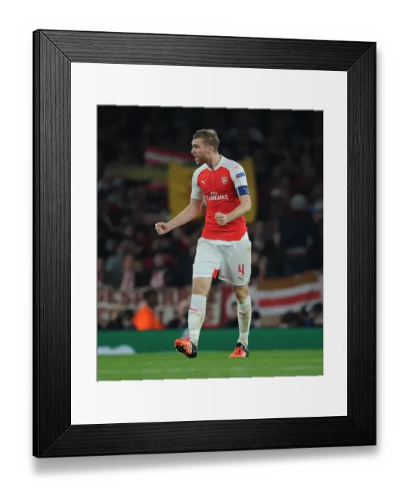 Framed Print : Per Mertesacker's Euphoric Moment: Arsenal's Victory Celebration vs. FC Bayern Munich, UEFA Champions League 2015 / 16 Framed Print : Per Mertesacker's Euphoric Moment: Arsenal's Victory Celebration vs. FC Bayern Munich, UEFA Champions League 2015 / 16