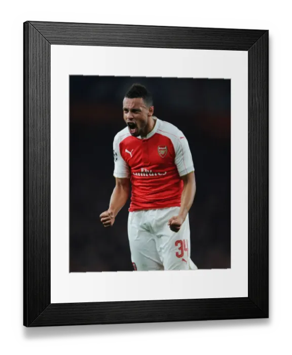 Framed Print : Coquelin Stuns Bayern: Arsenal's Opener in Champions League Showdown, 2015 Framed Print : Coquelin Stuns Bayern: Arsenal's Opener in Champions League Showdown, 2015