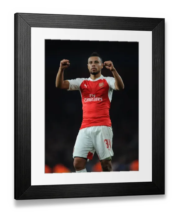 Framed Print : Coquelin's Stunner: Arsenal's Shocking Upset of Bayern Munich in the Champions League