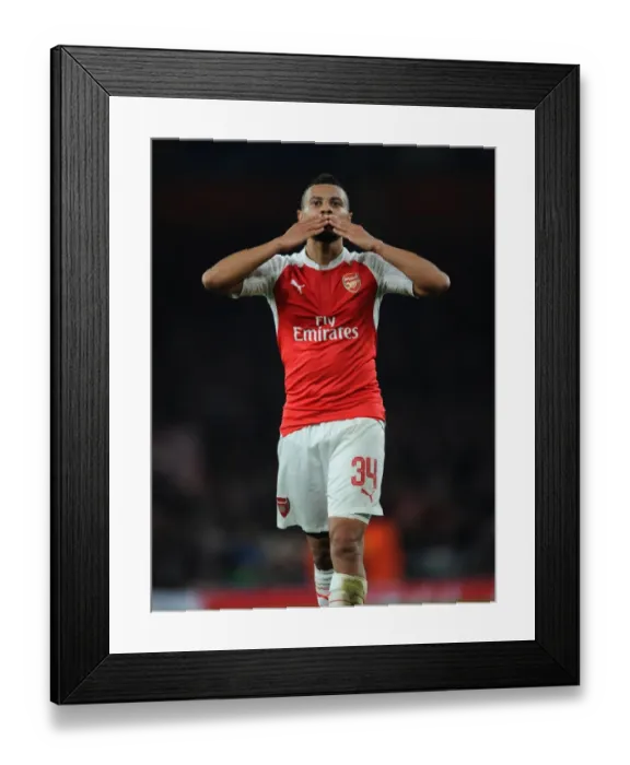 Framed Print : Coquelin's Stunner: Arsenal's Shocking Upset of Bayern Munich in the Champions League