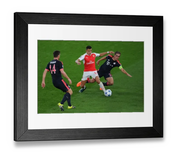 Framed Print : Clash of Titans: Arsenal FC vs. FC Bayern Munich - The Battle at Emirates, 2015 / 16 UEFA Champions League
