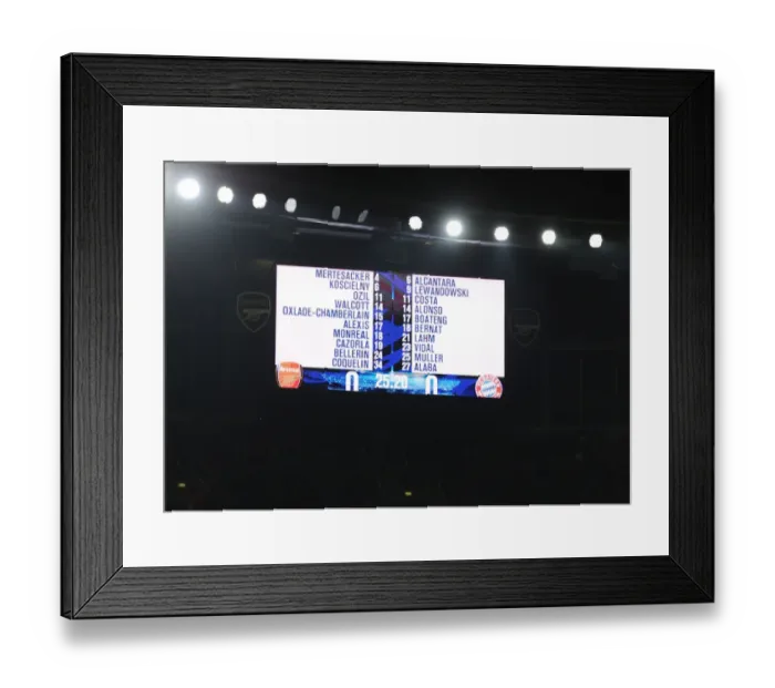 Framed Print : Scoreless Showdown: Arsenal FC vs. FC Bayern Munchen in the Champions League at Emirates Stadium, 2015