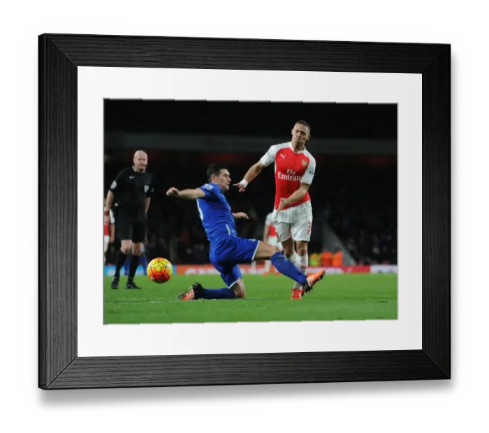 Framed Print : Intense Premier League Clash: Kieran Gibbs Fouls Gareth Barry (Arsenal vs. Everton, 2015 / 16)