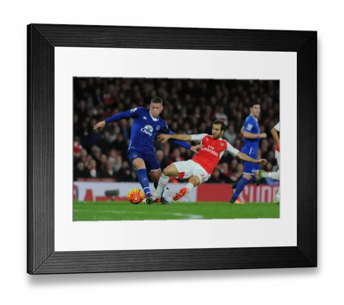 Framed Print : Intense Battle: Flamini Tackles Barkley in Arsenal vs. Everton Premier League Clash