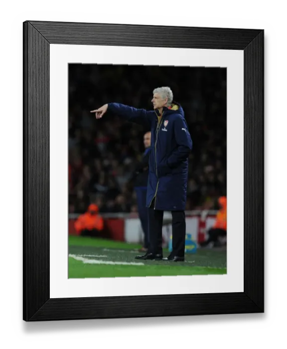 Framed Print : Arsene Wenger Leads Arsenal Against Everton in Premier League Showdown (2015 / 16)